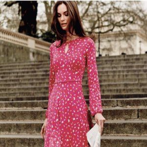 Boden Marilyn Dress in Pink Flambe Apples